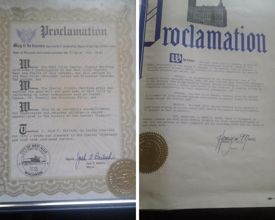 A couple of the proclamations recognizing the West Allis agency