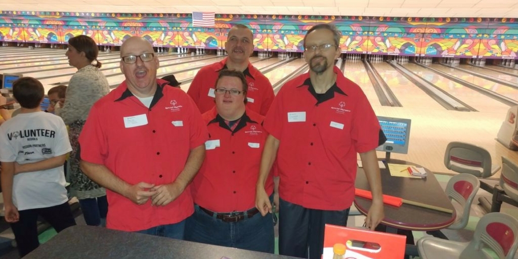 Adam with his bowling team at the 2016 regionals