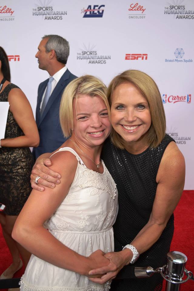 Daina with Katie Couric at the Sports Humanitarian Awards