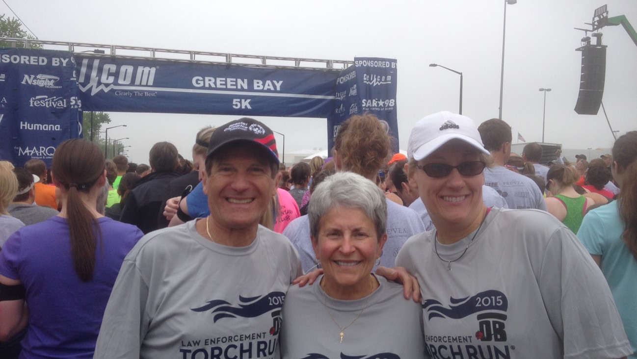 Hill (on the right) at the Cellcom Green Bay Marathon 5k