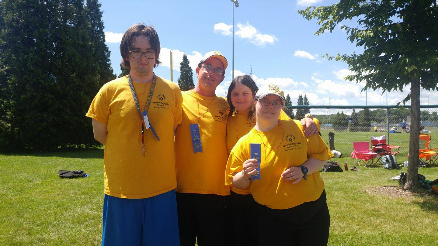 Binkowski (2nd from right) with her Wausau Metro bocce team at the 2017 regional tournament