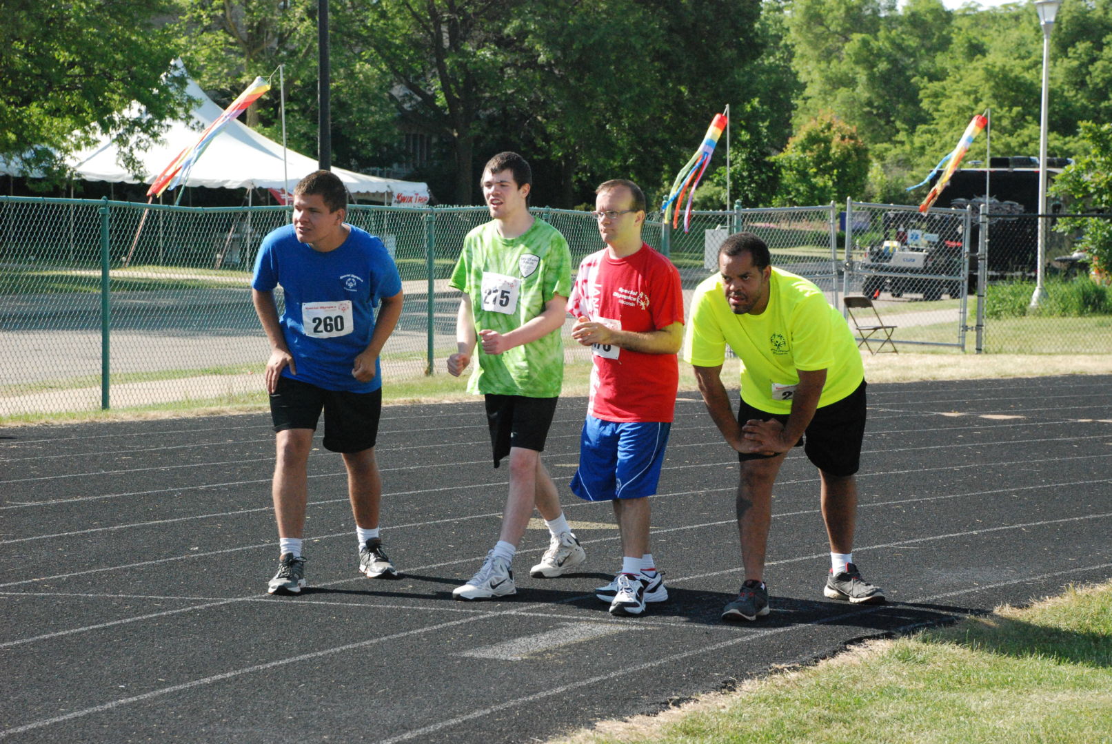 Shilts (far left) prepares for a race at the 2017 State Summer Games