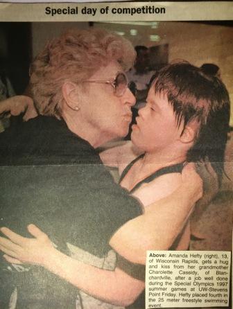 Amanda and her grandma on the front page of the newspaper