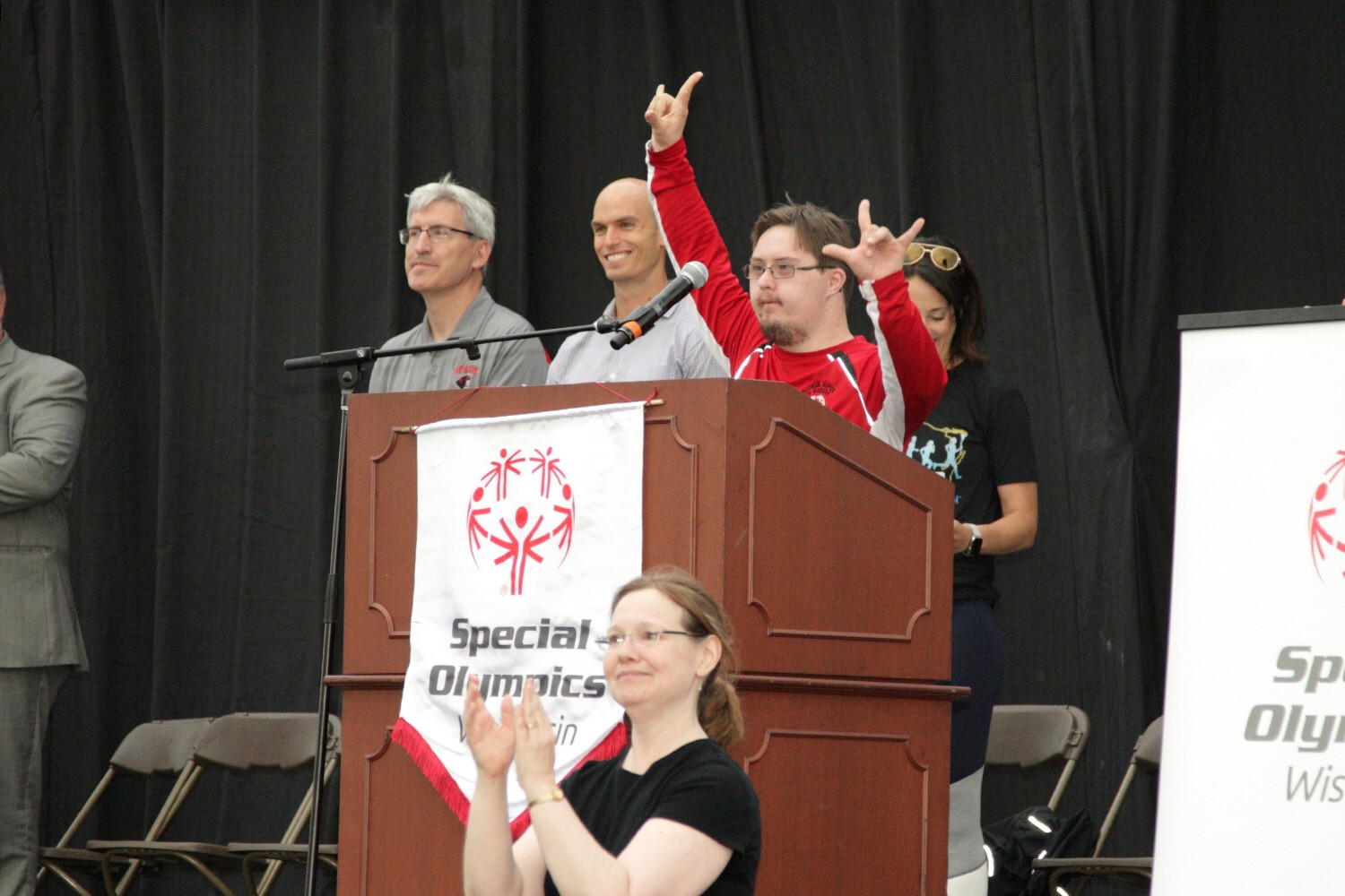 Cole Cleworth after giving an inspired Athlete Oath at the 2017 Summer Games