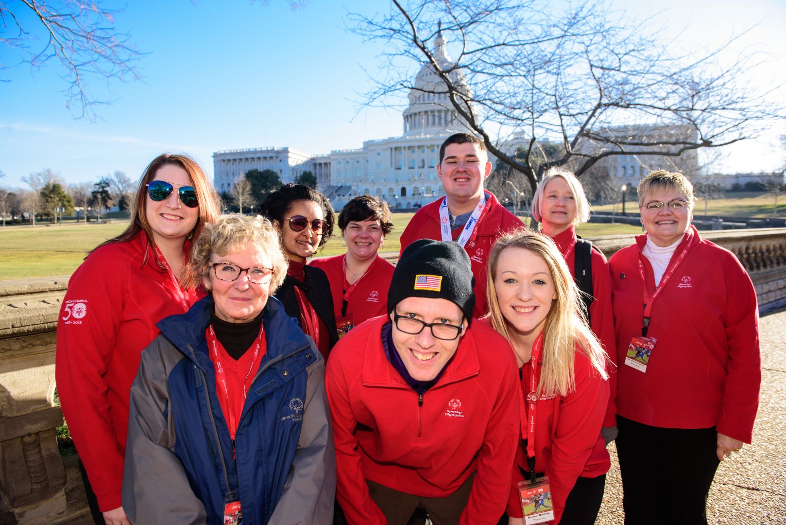 Roehrig (front row on the right) with the SOWI delegation at Capitol Hill Day