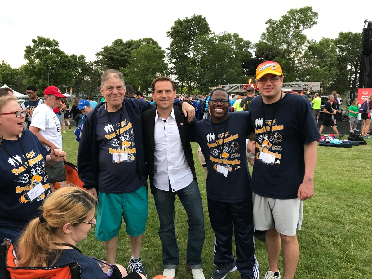 Vitrano with some athletes at Summer Games