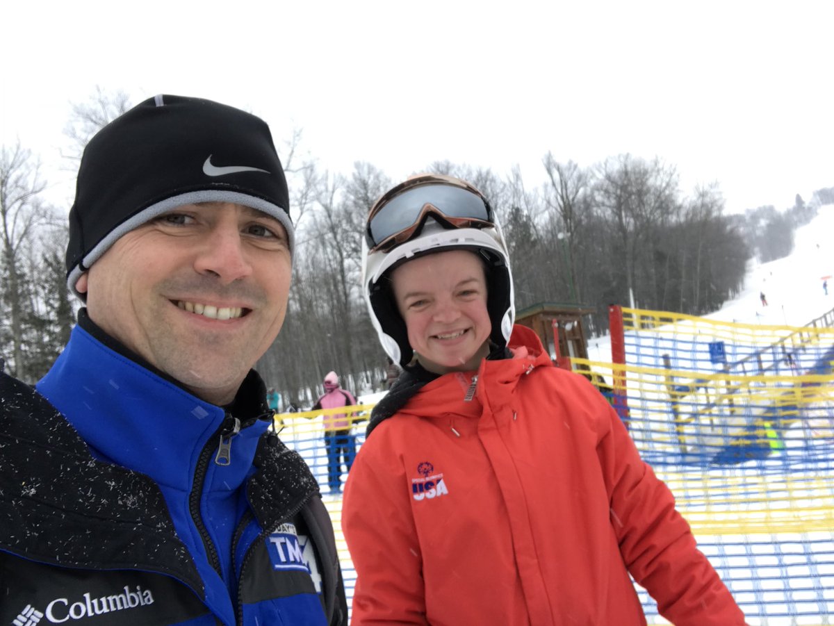 Vitrano (L) on the slopes with SOWI athlete Daina Shilts