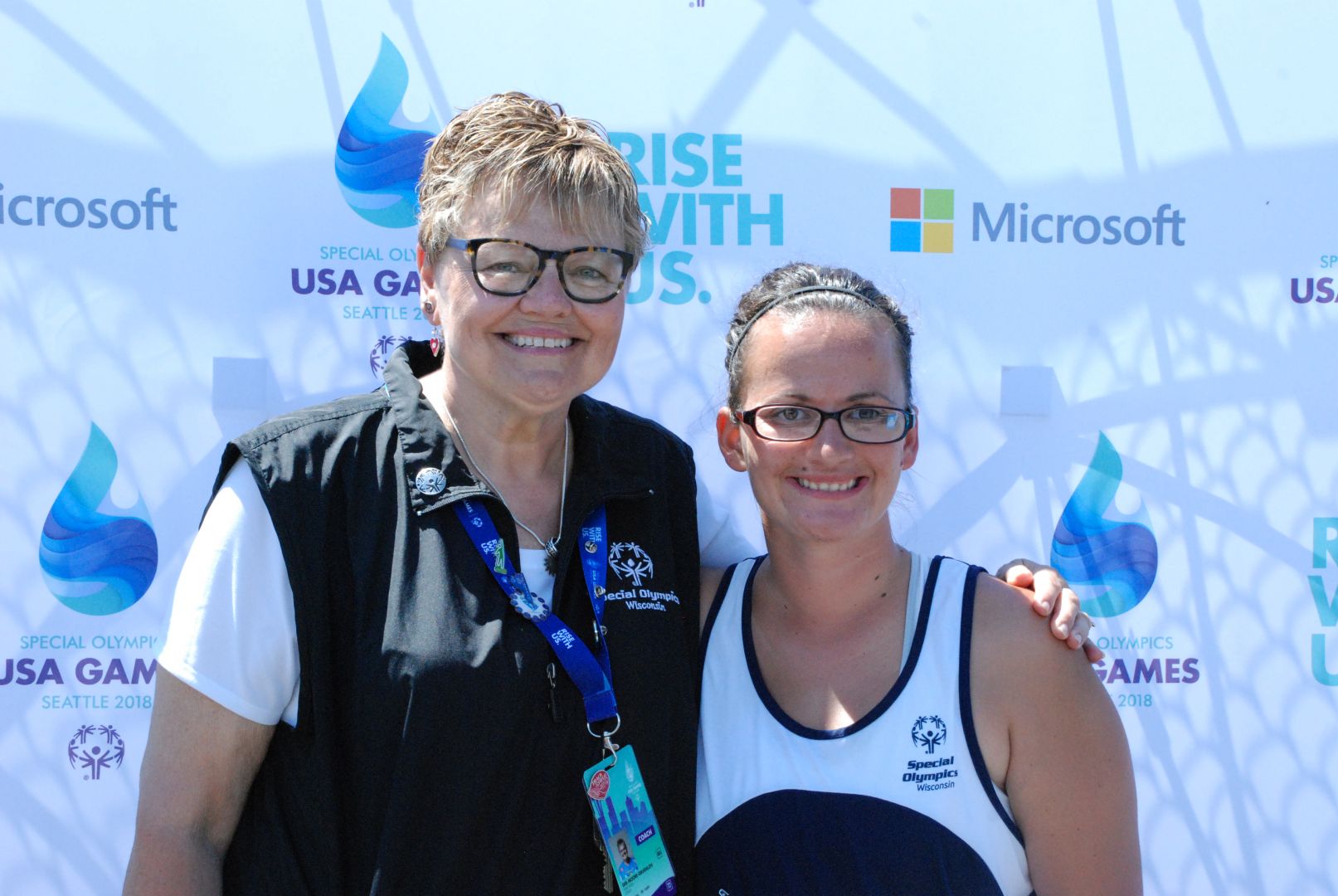 Crystal Fougner (R) and her longtime coach for nationals, Deb Moore-Gruenloh