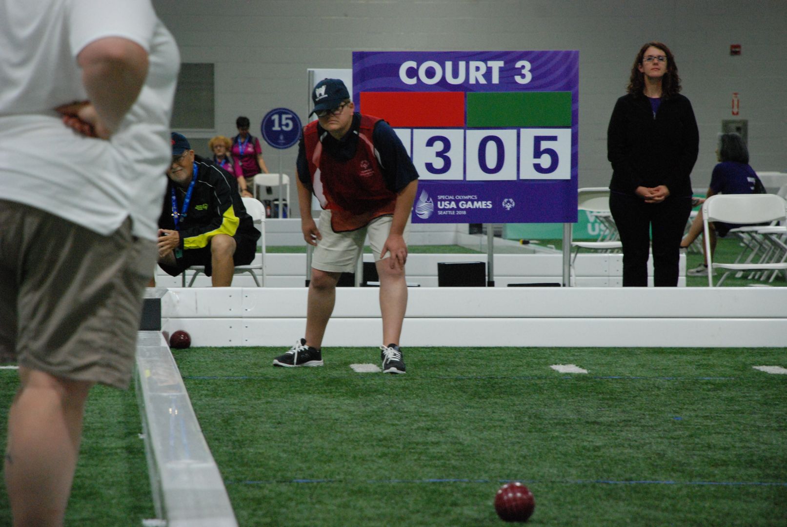 Tara Sanders has laser focus while competing in bocce