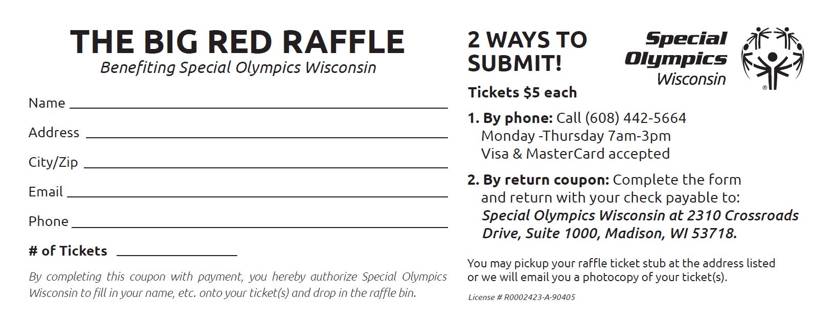 The Big Red Raffle Special Olympics Wisconsin