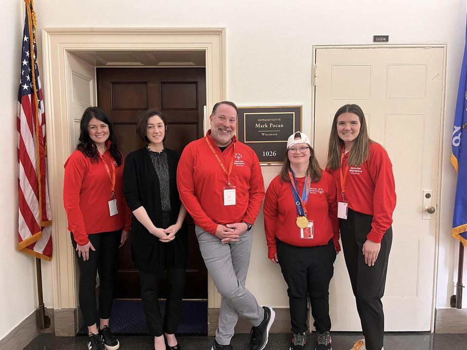 Annie, Group pose in front of Mark Pocan's office.